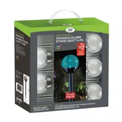 Solar Crackle Globe Stake Light, 5pc Carry Pack -Garden Decoration Shop 4136369 1001031 4 2 3 600 08908.1687259398