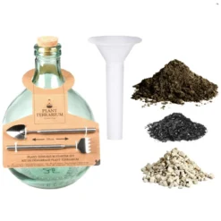 Terrarium Bottle 5l Kit Inc. Funnel, Gravel, Soil, Charcoal, Cork & Tools