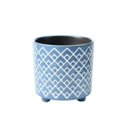 Burgon & Ball Large Bilbao Blue Ceramic Indoor Plant Pot