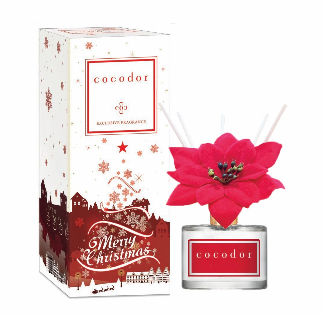 Christmas Poinsettia Reed Diffuser Joyful Season 200ml 3 Christmas Poinsettia Reed Diffuser Joyful Season 200ml