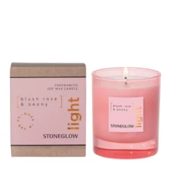 Stoneglow Elements - Light  Blush Rose & Peony Tumbler Candle