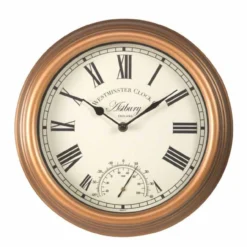 Astbury Wall Clock And Thermometer 12"