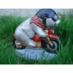 Border Stoneware Motorcycling Pig