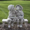 Border Stoneware Kissing Boy & Girl On Bench -Garden Decoration Shop new project 545 33963.1665133567