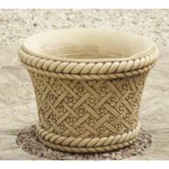 Border Stoneware Large Petal Pot
