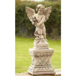 Border Stoneware Large Angel On Plinth