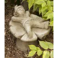 Border Stoneware Pixie Laying On Mushroom
