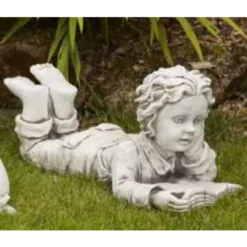 Border Stoneware Laying Girl With Book